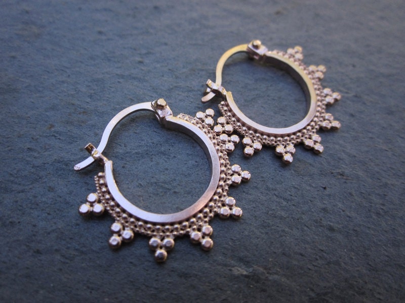 Tribal Hoops Rose Gold Plate