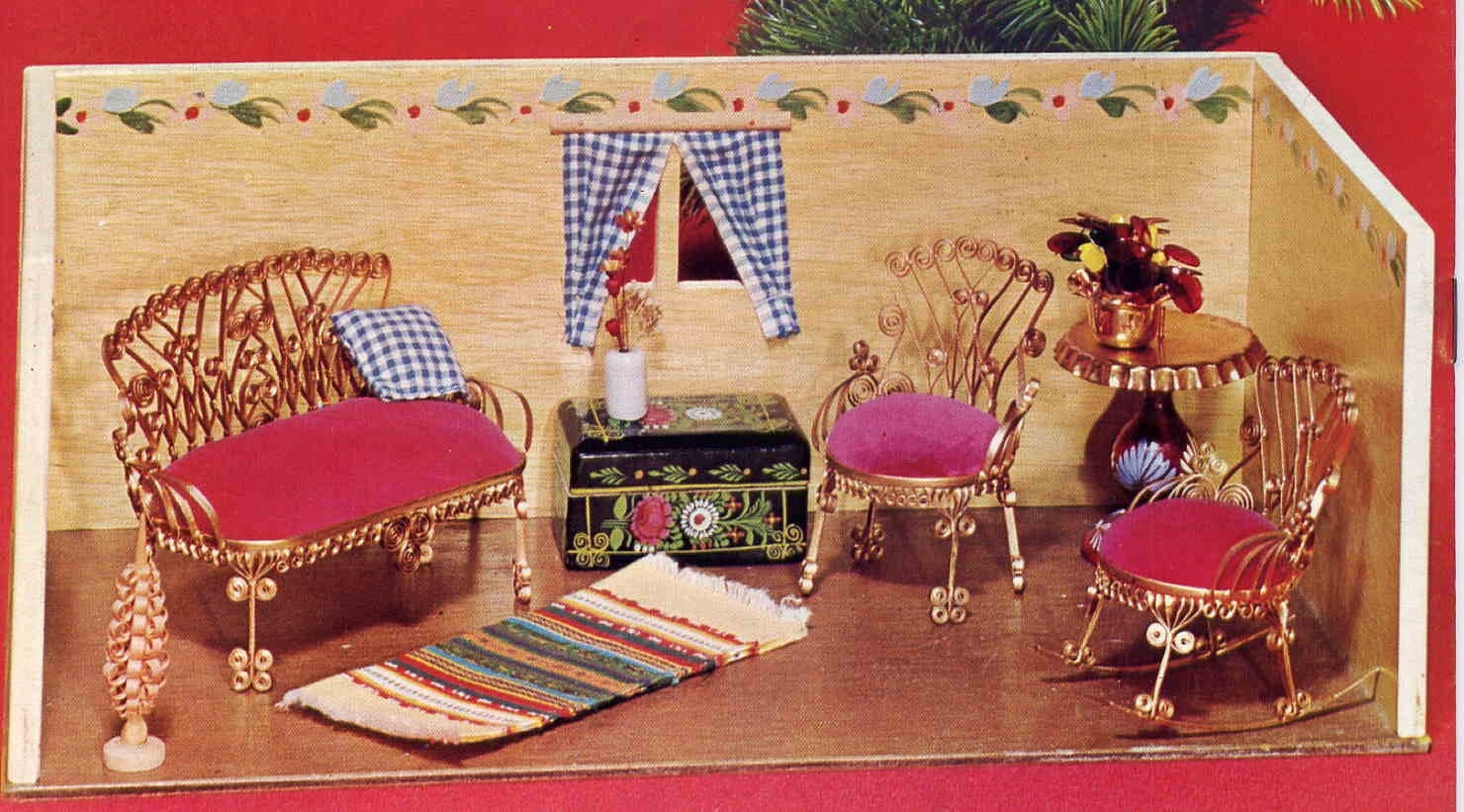 Vintage 1973 Tin Can Doll Furniture Craft Booklet--Gorgeous Scrollwork Style Metal Doll Furniture