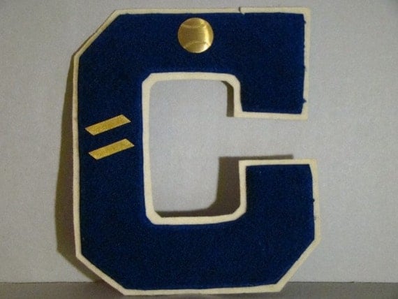 Vintage C Varsity Letter with Pins by lookwhatifound on Etsy