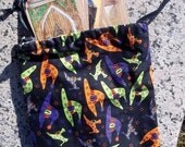 Tarot, Travel or Tea Drawstring Bag With Charm - Witchy Business