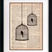 birdcage print - birdcage art print - vintage dictionary print - recycled book page - upcycled book page - 8x10 art print