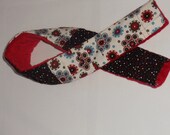 deluxe Plush  Red / Brown / Blue / Cream  Ruffled Patchwork Camera Strap Cover with minky backing