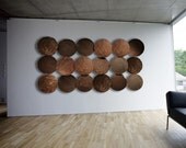 Old Patinaed Galvanized Metal Disc Wall Decor