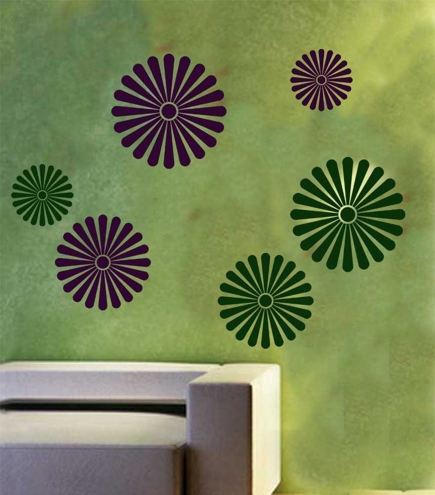 ShaNickers Wall Decal/Sticker-Mod Daisies-Set of 3