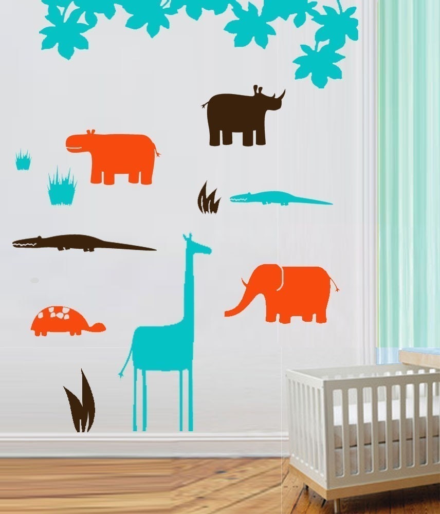 ShaNickers Wall Decal/Sticker- Animal Party- FREE SHIPPING