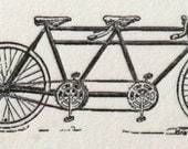 Notecards with a tandem bicycle- letterpress printed (set of 10)