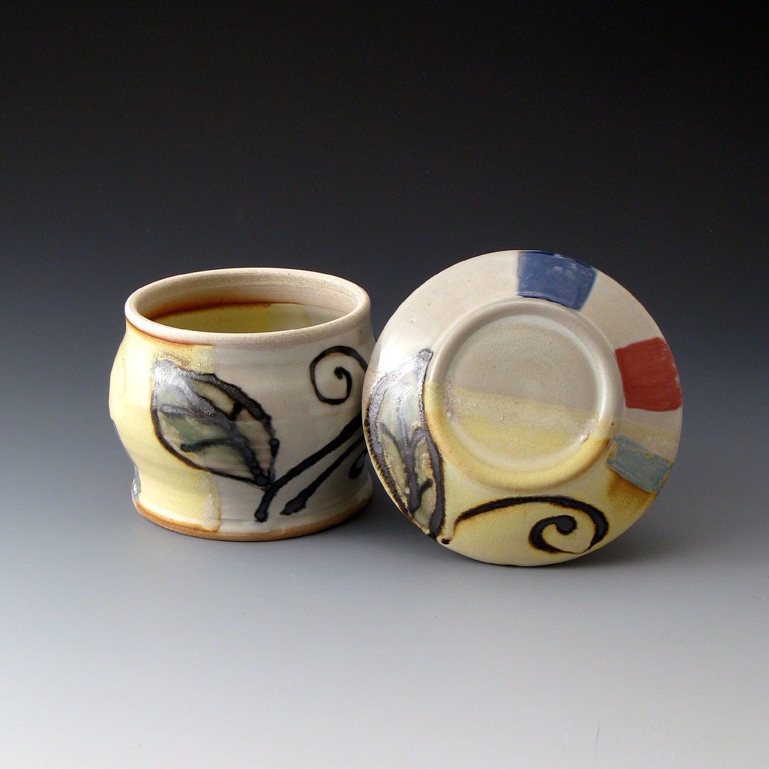 French Butter Dish with Leaf Motif
