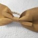 Leather bow scrunchie ponytail holder- yellow