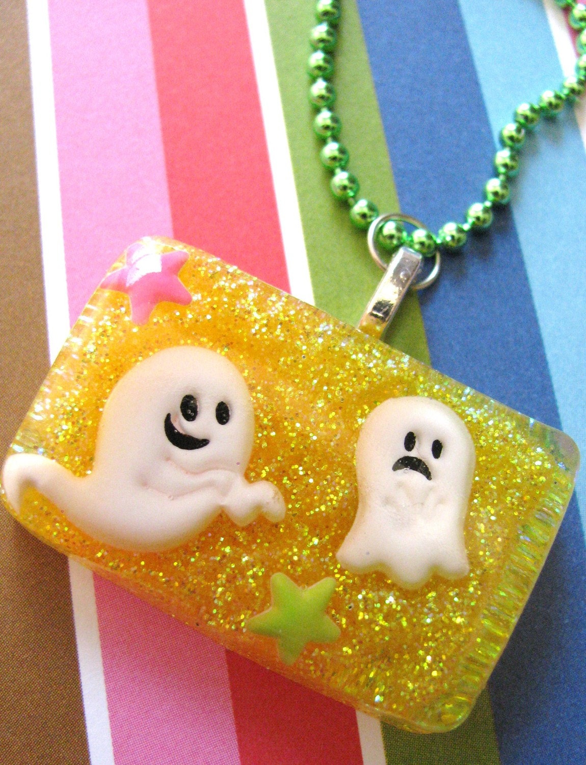 Halloween Boo Don't Scare Me Resin Necklace 