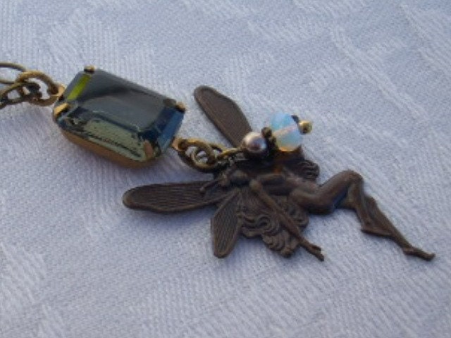 Art Nouveau Fairy Pendant Vintage Jewel Necklace FAE PRINCESS ( Sale in Shop)