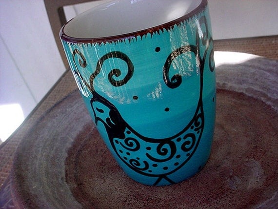 Whimsy bird mug