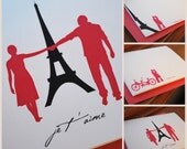 JE T'AIME - Folded Stationery Set