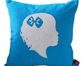 Decorative Pillow - Girl Silhouette Throw Pillow - Nursery or Bedroom Decor
