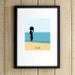 Children's Silhouette Wall Art, Fun at the Beach, 8x10, Nursery Room Decor, Name print