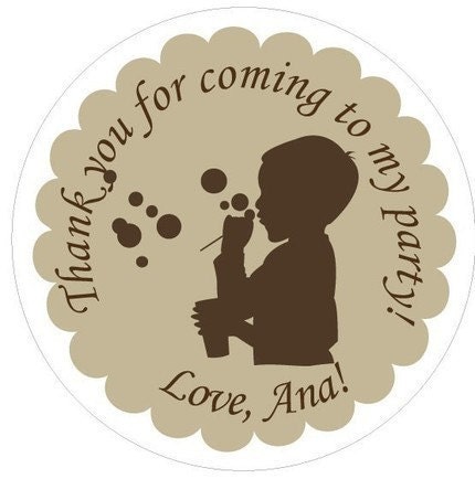 Personalized Party Stickers, Goody Bag Stickers, Party Favor Stickers, Boy, Girl Silhouettes