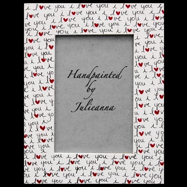 I Love You Hand Painted Picture Frame