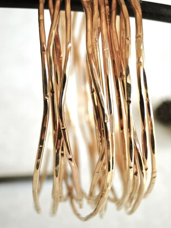 14K Gold Filled Bangles (Set of 3)
