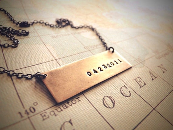 Save the Date - Custom Brass and Sterling Necklace
