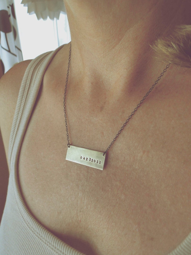 Save the Date - Custom Brass and Sterling Necklace