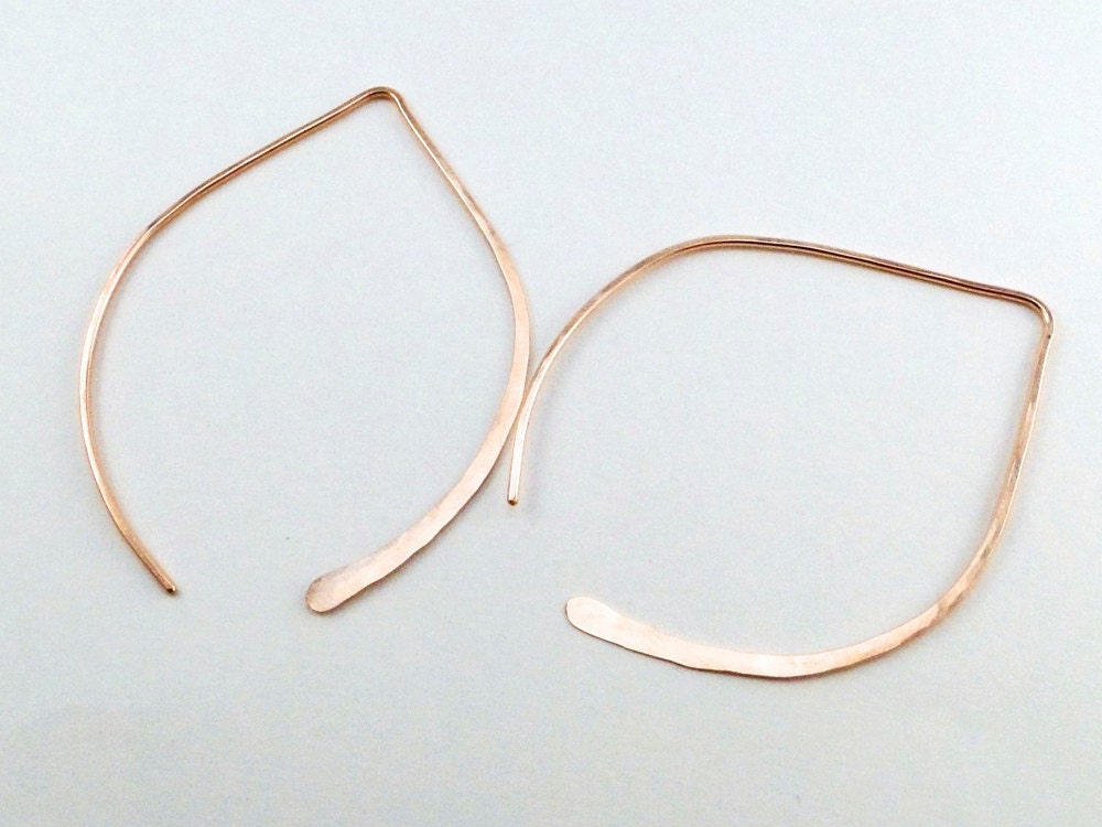 Wishbone Earrings - Large Rose Gold-Filled