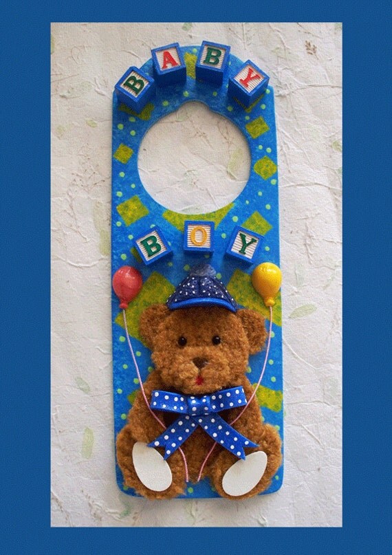 Baby Boy Door Hanger by RFColorfulCreations on Etsy