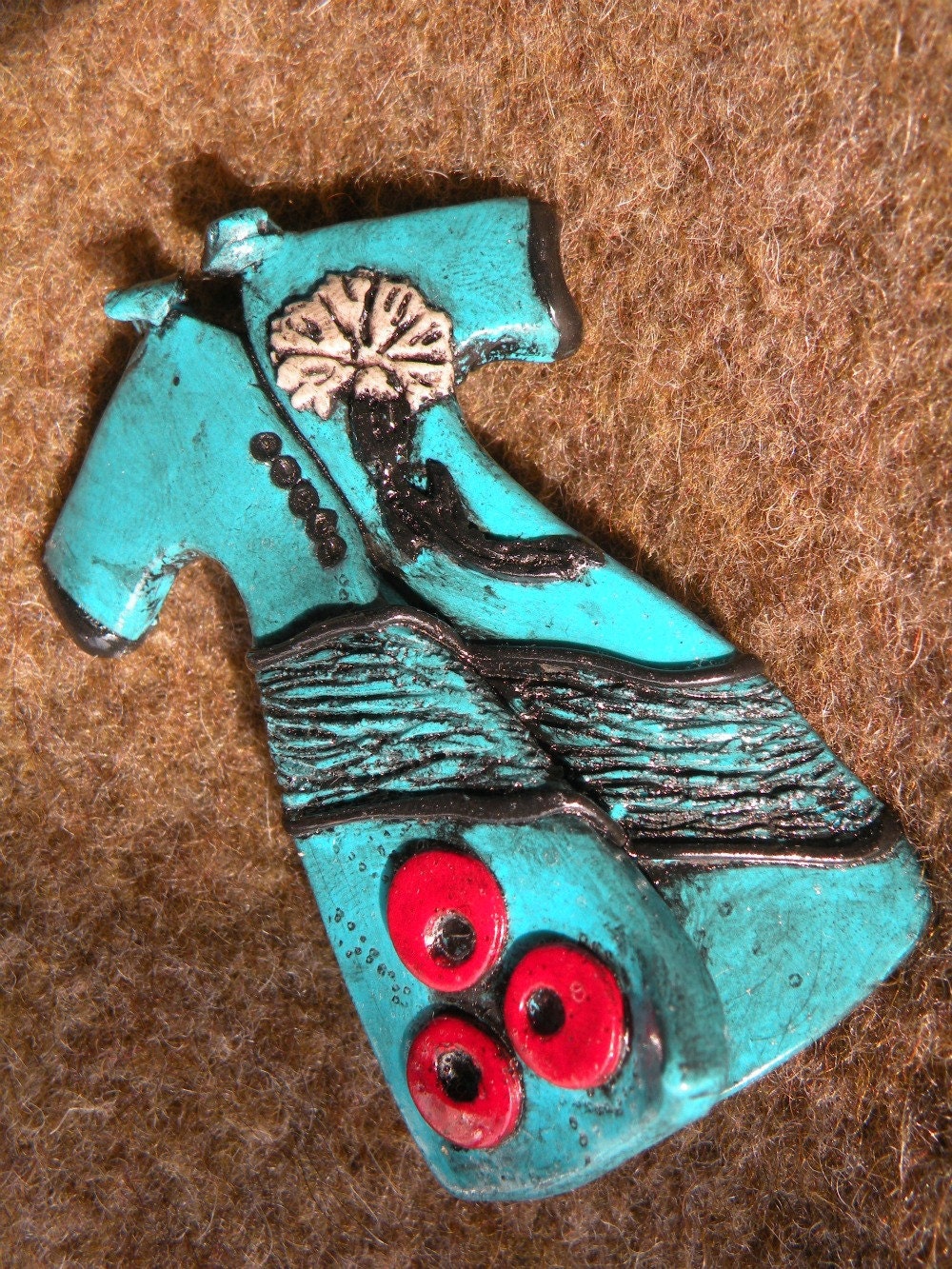 Ottoman Caftan (Power Dressing) Brooch in Turquoise