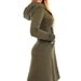 Olive green women hoodie, long classy gorgeous silhouette with a generous hood all sizes