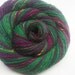 Handspun Lace Yarn - BITTERSWEET NIGHTSHADE - Blend of Merino Wool and Linen. Phlox Purple, Vivid Green, Sunshine Yellow. 406 yards, 2.47 oz