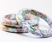 Recycled California Map Eco-Friendly Bangle Bracelet - New Directions - SquishySushi