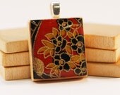 Recycled Scrabble Game Tile Pendant Oriental Dreams II