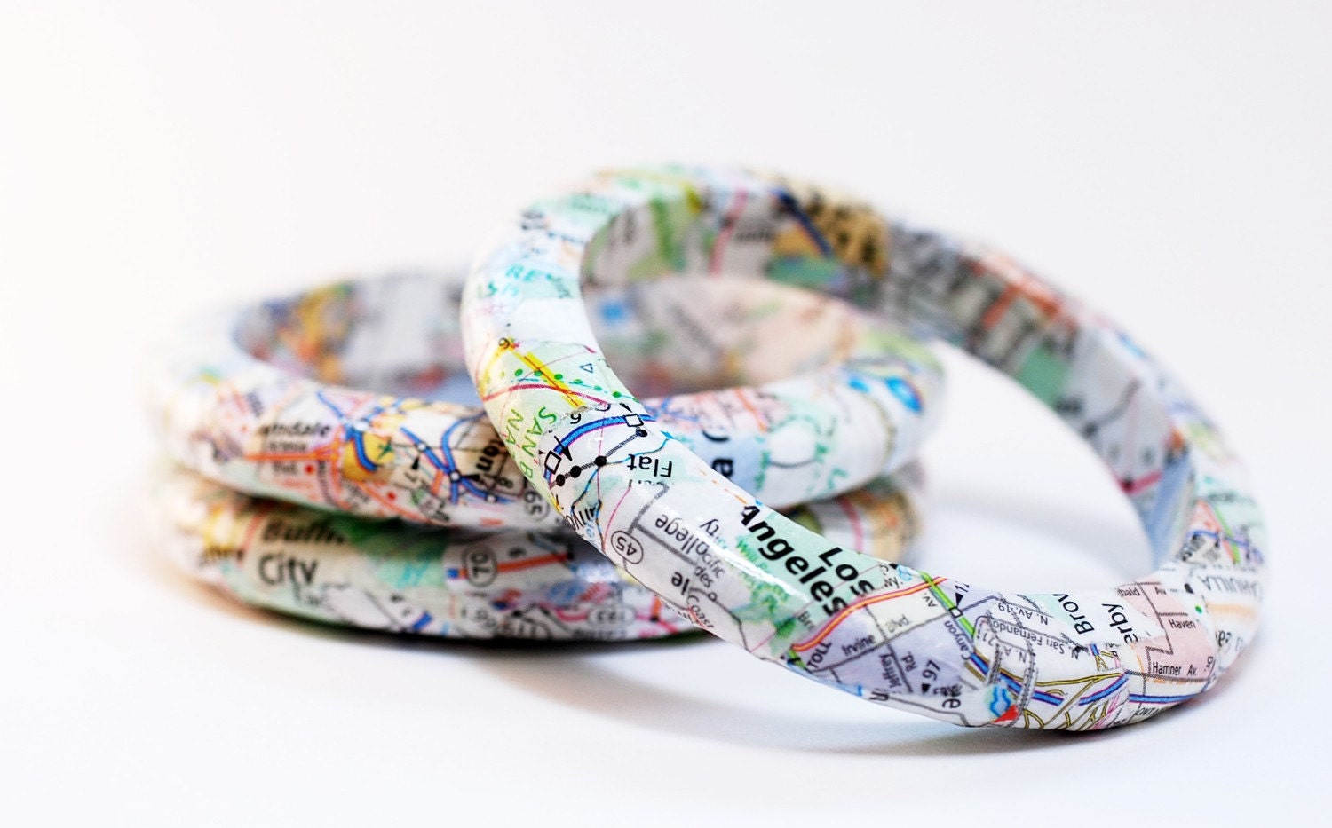 Recycled California Map Eco-Friendly Bangle Bracelet - New Directions