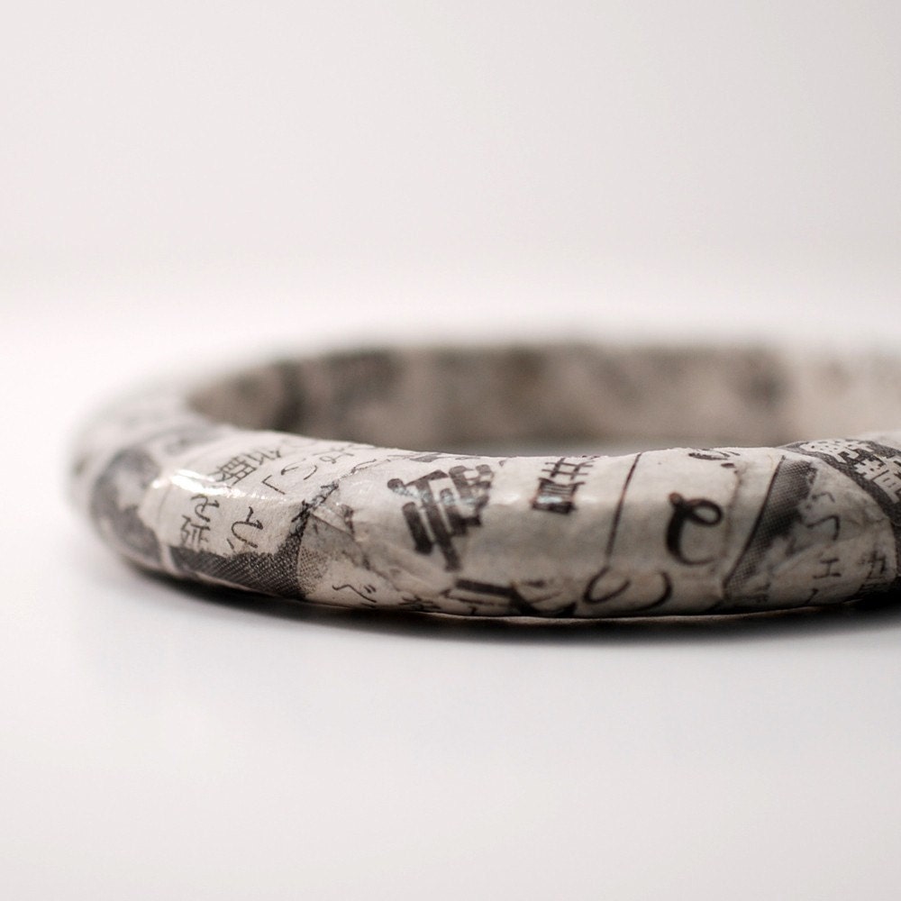 Eco-Friendly Bangle Bracelet - Recycled Japanese Newspaper