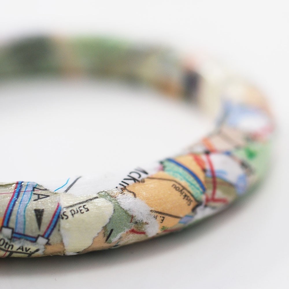 Recycled California Map Eco-Friendly Bangle Bracelet - New Directions