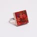 Recycled Scrabble Tile Adjustable Ring - Daisy if You Do in Red