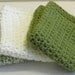 Cotton Crochet Dishcloths or Washcloths  - greens set of 3