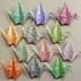12 Large Chiyogami Print Paper Cranes