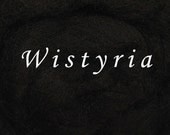 Wistyria Wool Roving - Corriedale Wool - 1 ounce - BLACK- Solid dark black with no lighter hairs as shown