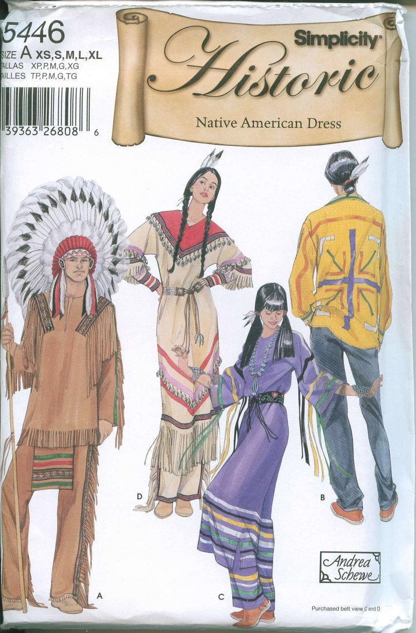 Native American Costume Sewing Pattern Simplicity by OhSewCharming