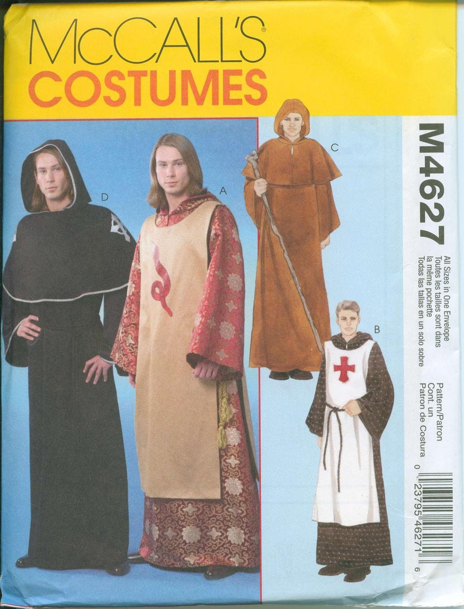 McCalls 4627 Monk Medieval Costume Sewing Pattern by OhSewCharming