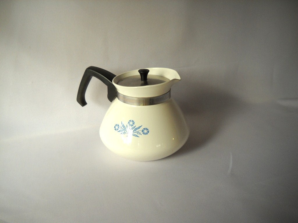 Corning Coffee Pot Vintage Coffee Pot Cornflower Blue