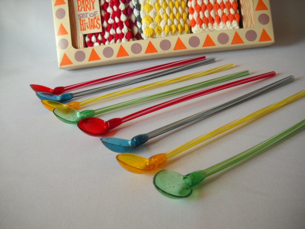 Vintage Hi Jacs Party Set Coasters Swizzle Sticks Stirrers Retro Tiki Decor Bar Decor Entertaining Happy Hour