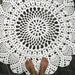Ecru Off White Cotton Crochet Rug in Large 42" Circle Pineapple Lacy Pattern Non Skid