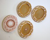 Vintage Italian Lucite Dusty Rose and Gold Settings 25X18mm stp018