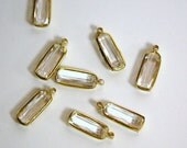 1 Loop Vintage Rectangle Clear Acrylic Faceted Channel Set Charms chr159B