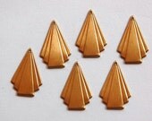 Brass Deco Triangle Fan Pendant Drop mtl115