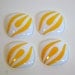 Vintage Acrylic Mod Square Yellow on White Cabochons cab797B