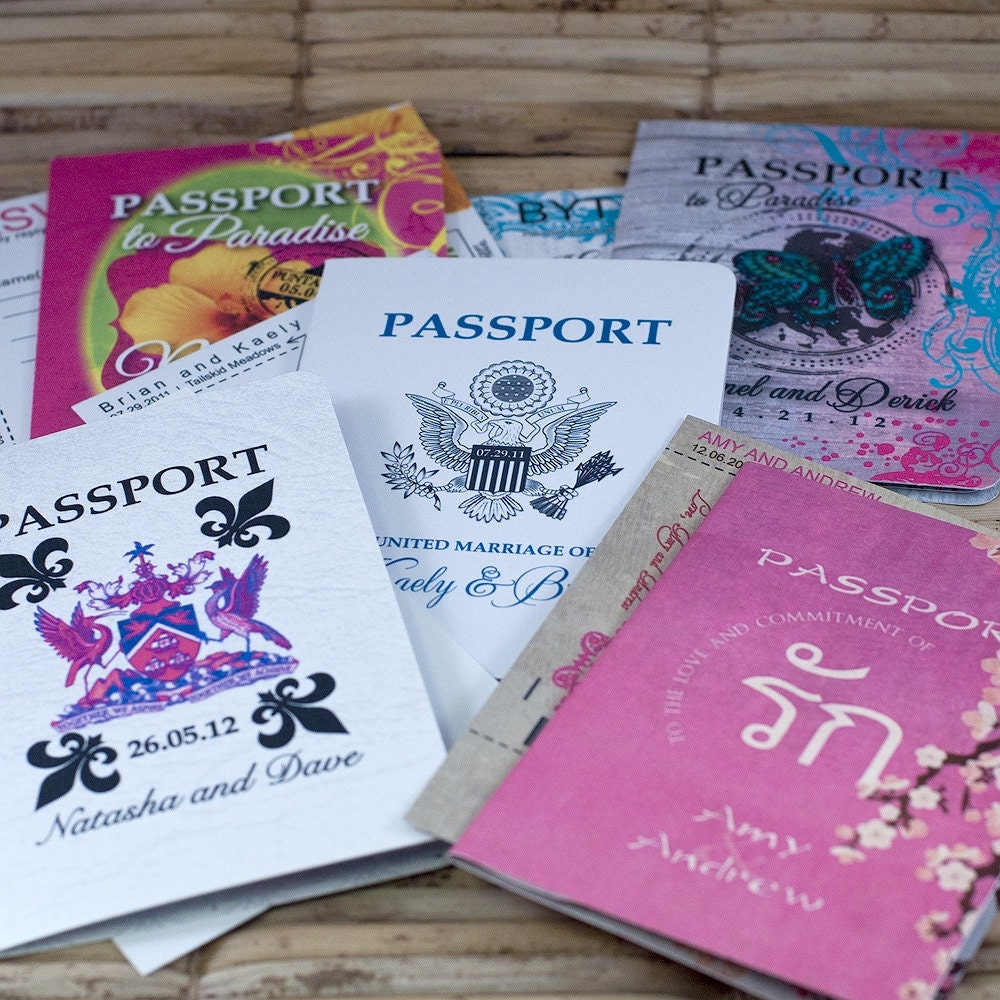 Sample Pack - Passport Invitations or Save the Dates (Assorted)