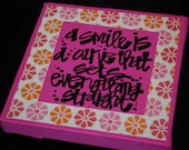 Smile quote on stretched canvas