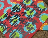 red bolds with dots- quote on canvas board (large)