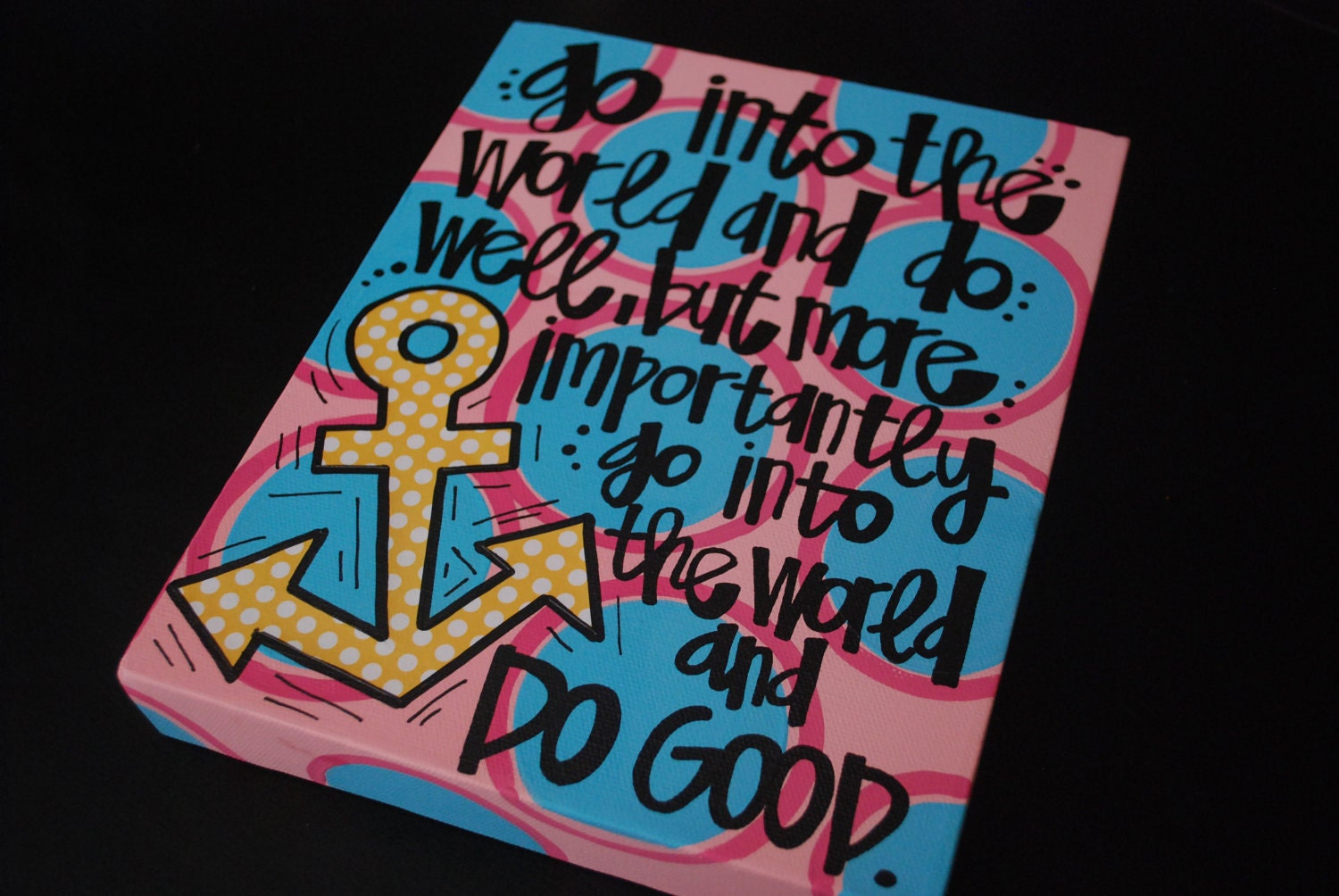 Delta Gamma "Do Good" painted canvas